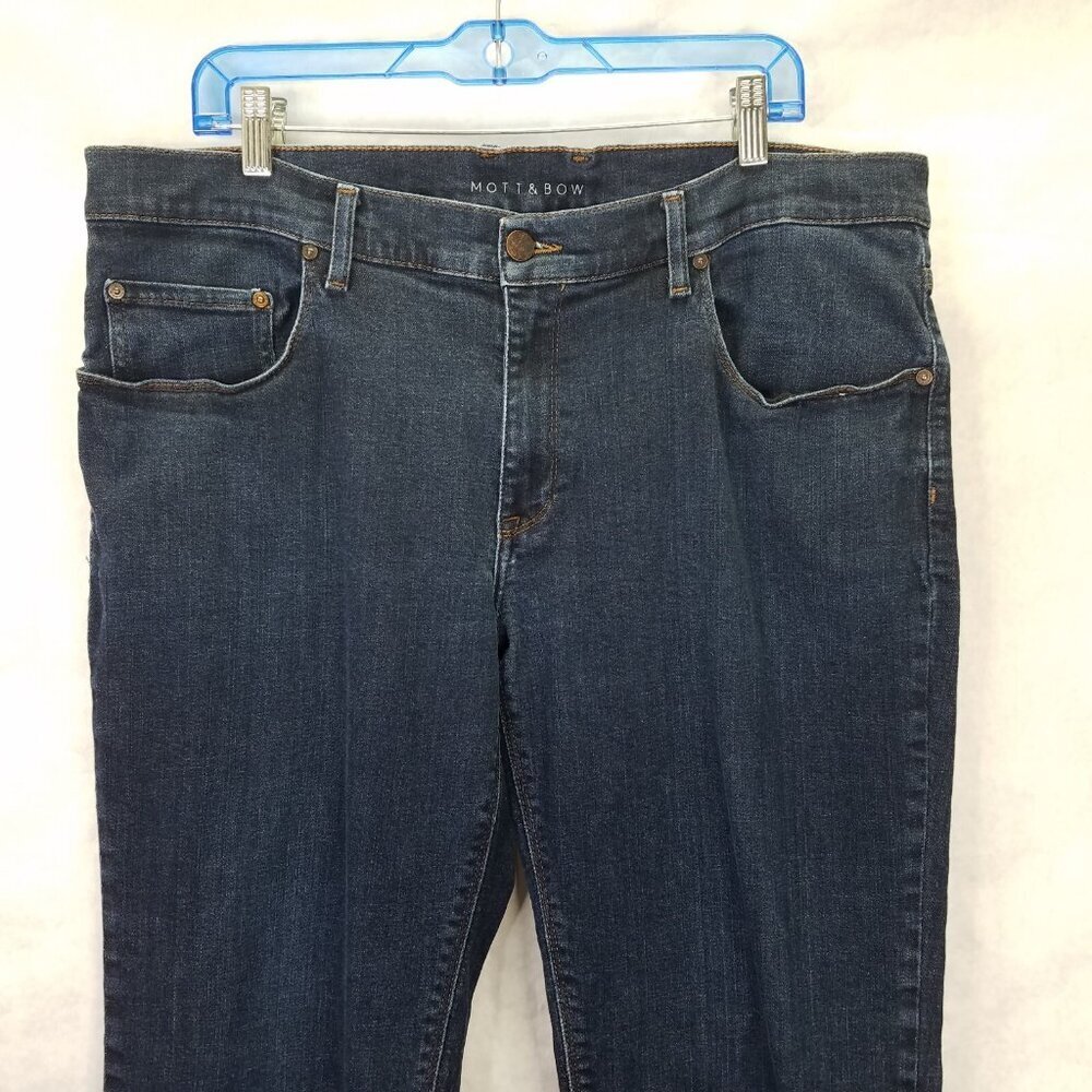 Mott & Bow Woos-Ston Jeans Men 38x32 Dark Wash Slim Straight Leg Stretch Western - Picture 2 of 16